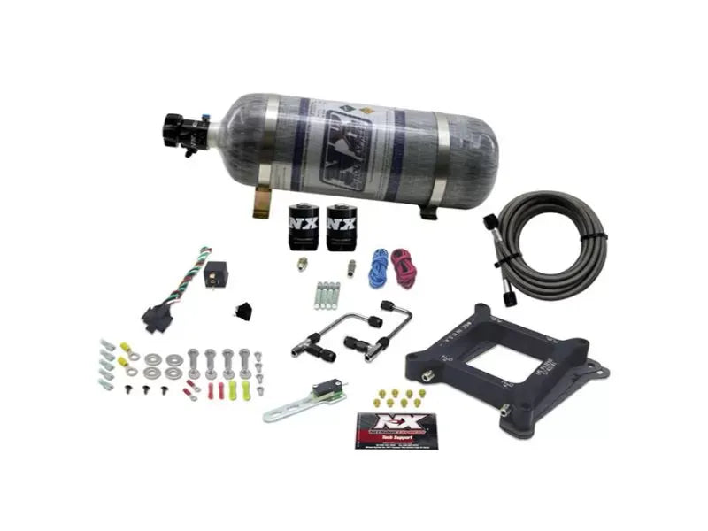 Nitrous Express 50-300HP 4150 Alcohol Gemini Stage 6 Nitrous Kit with 12lbs Bottle