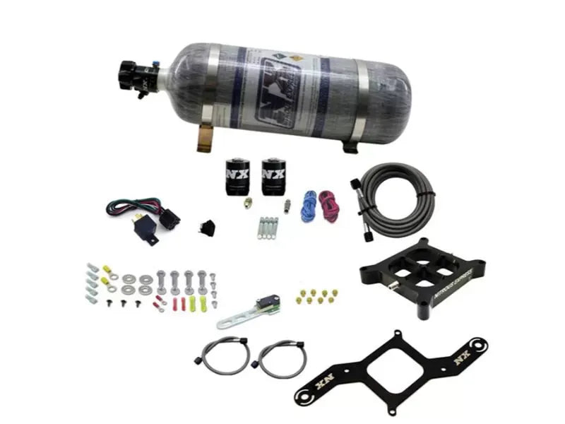 Nitrous Express 50-300HP 4500 Single Entry Billet Crossbar Nitrous Kit with 12lbs Bottle