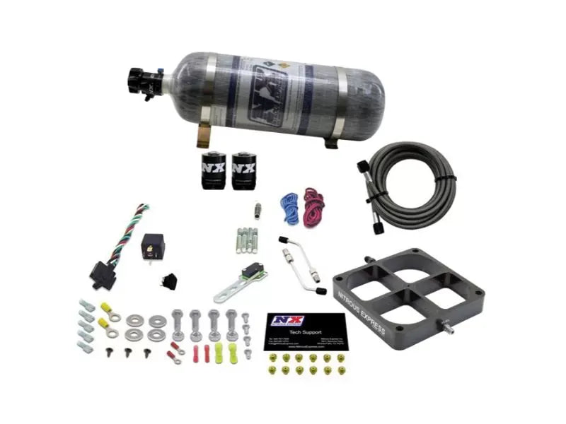 Nitrous Express 8500 Throttle Body Single Entry Crossbar Nitrous Kit with 12lbs Bottle
