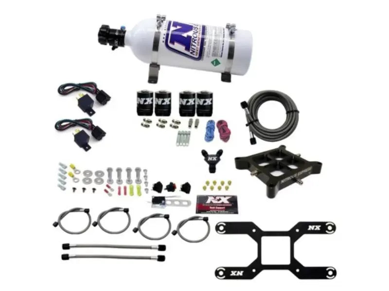 Nitrous Express 50-300 & 100-500HP 4150 Dual Stage Billet Crossbar Nitrous Kit with 5lbs Bottle