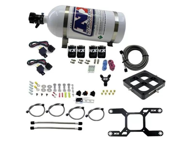 Nitrous Express 50-500HP 4500 Dual Stage Billet Crossbar Nitrous Kit with 10lbs Bottle