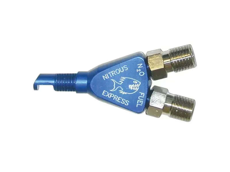 Nitrous Express Piranha Nozzle, Billet Aluminum, 1/16 NPT, 150 HP Flow, Blue Finish