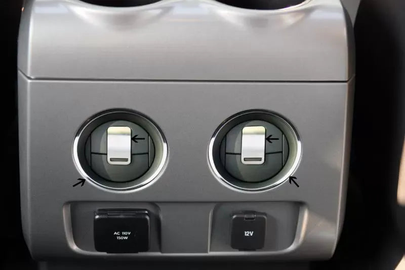 American Car Craft 4Pc Stainless Steel Rear A/C Polished w/Brushed Vent Trim Rings Ford F-150 | Raptor 2010-2014