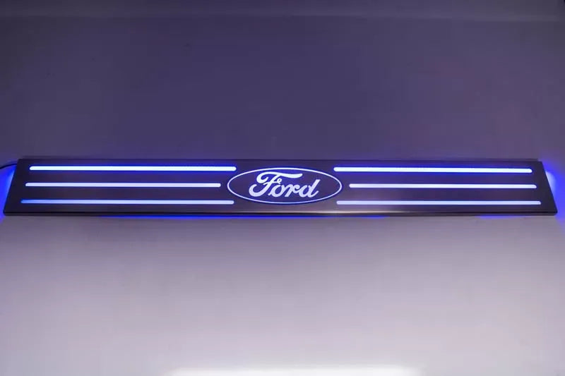 American Car Craft 2Pc Polished Stainless Yellow LED Illuminated Door Sills Ford Raptor | F-150 2010-2014