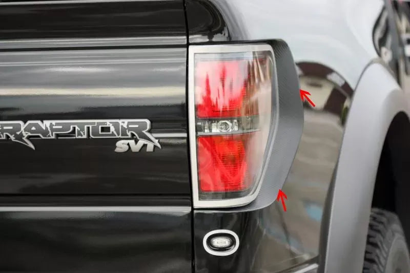 American Car Craft 2Pc Vinyl Carbon Fiber Taillight Carbon Fiber Wrap Ford Raptor 2010-2014
