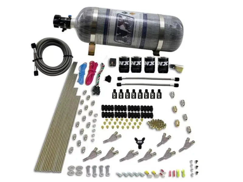 Nitrous Express Nitrous Kit 200-500HP Direct Port 15lbs Bottle with 4 Solenoids