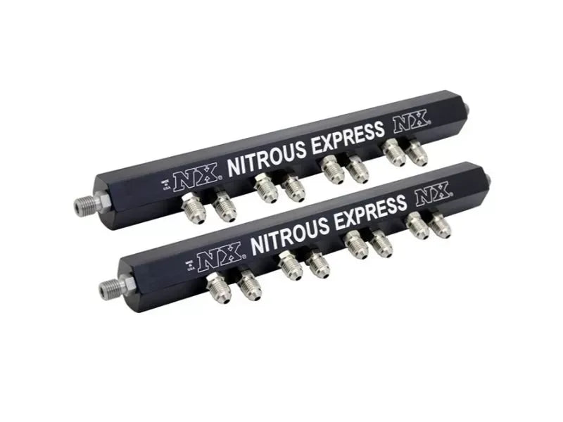 Nitrous Express Single Hole Rails Distribution Rail Kit, Black Billet Aluminum, 90001