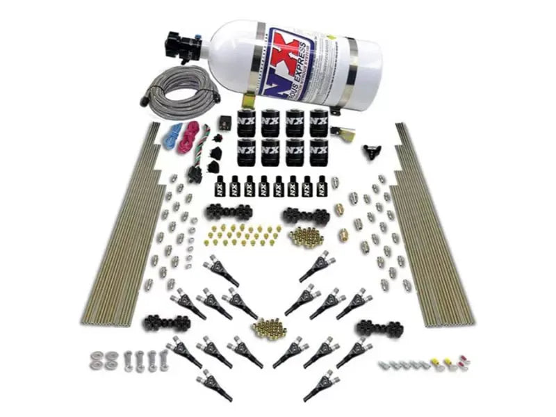 Nitrous Express Nitrous Kit 200-1200HP Shark Dual Stage Gas 12lbs Bottle 16 Nozzles