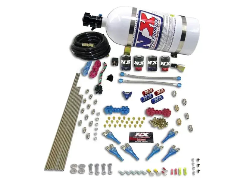 Nitrous Express Nitrous Kit 200-1200HP Shark Dual Stage Alcohol 10lbs Bottle 16 Nozzles