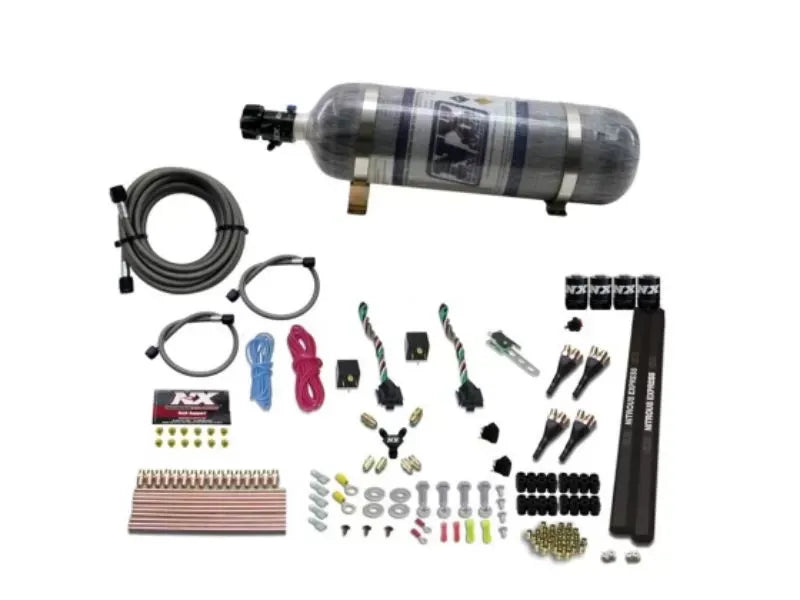 Nitrous Express Nitrous Kit 100-300HP x 2 4 Cylinder SX2 Nozzle with 12lbs Bottle