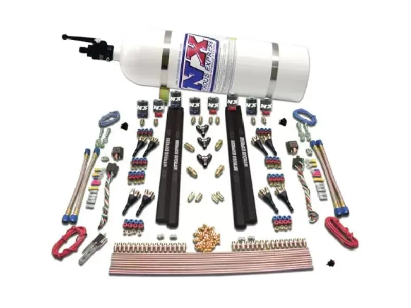 Nitrous Express Nitrous Kit 200-1200HP SX2 Dual Stage Alcohol 8 Solenoid 10lbs Bottle