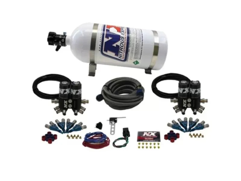 Nitrous Express Nitrous Kit 100-150-250HP Street Shark Gas 4 Solenoids 10lbs Bottle