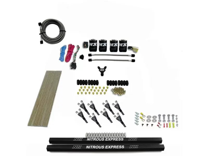 Nitrous Express Nitrous Kit 250-650HP Pro-Shark Gas 4 Solenoids with Rails and Bottle