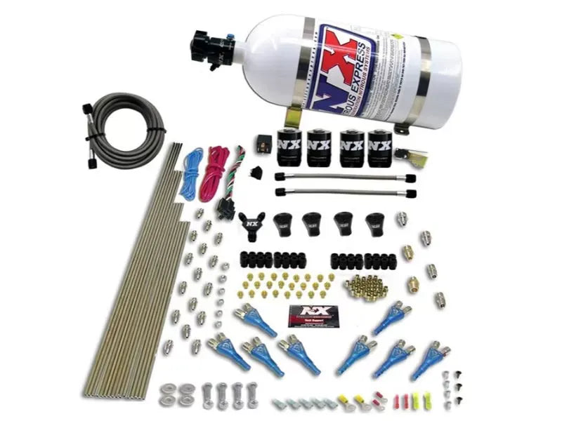 Nitrous Express Nitrous Kit 200-600HP Pro-Shark Gas 10lbs Bottle with 4 Solenoids