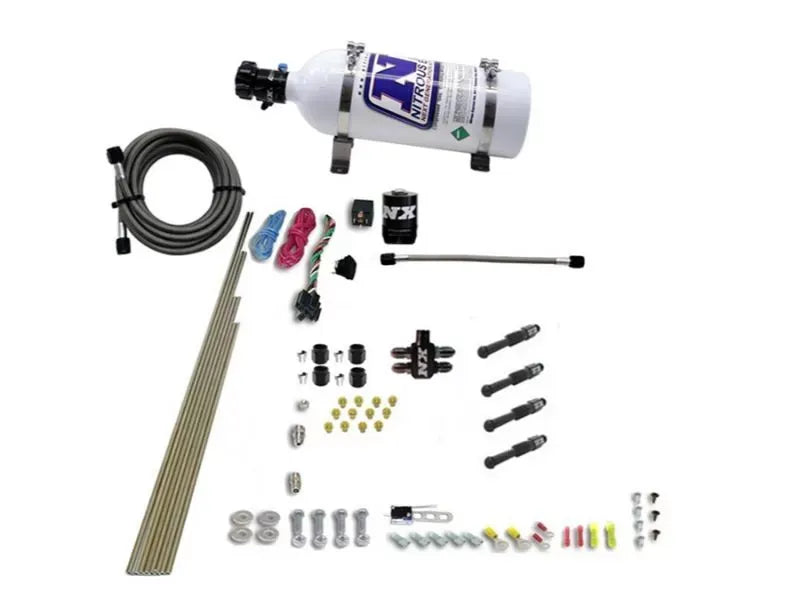 Nitrous Express 4 Cylinder Dry Direct Port Nitrous Kit with 5lb Bottle, 93046-05