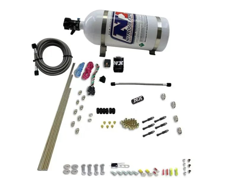 Nitrous Express 6 Cylinder Dry Direct Port Nitrous Kit with 10lb Bottle, 75-375hp Jets