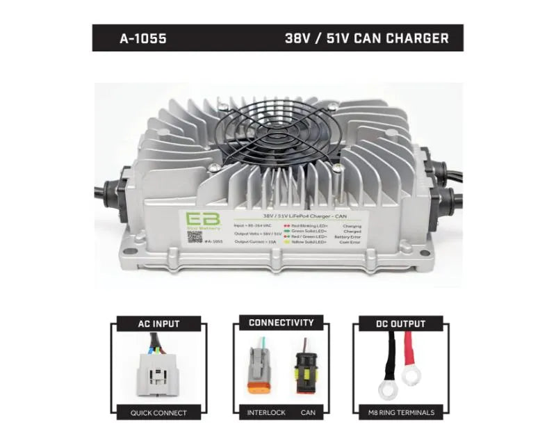 Nivel Ecobattery 38v / 51v Can Charger Locking Quick Connect