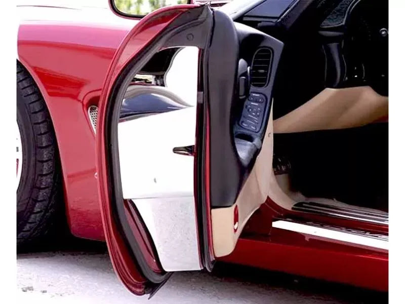 American Car Craft 2Pc Stainless Steel Door Jamb Covers Standard Doors Chevrolet Corvette C5 | Z06 1997-2004