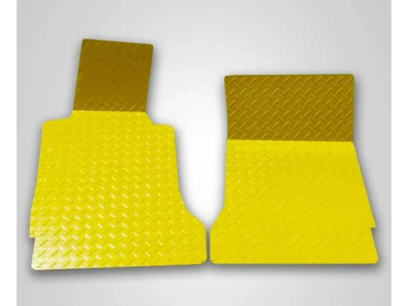 American Car Craft 2Pc Polished Yellow Diamond Plate Floor Mats Chevrolet Corvette C6 2005-2013