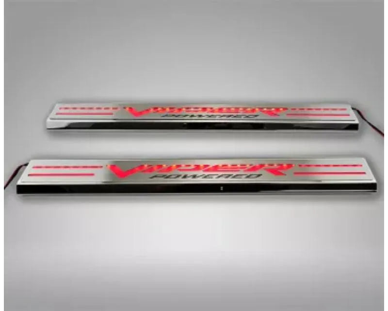 American Car Craft 2pc Red Front Illuminated LED Door Sills Viper Powered Dodge RAM SRT-10 2004-2006
