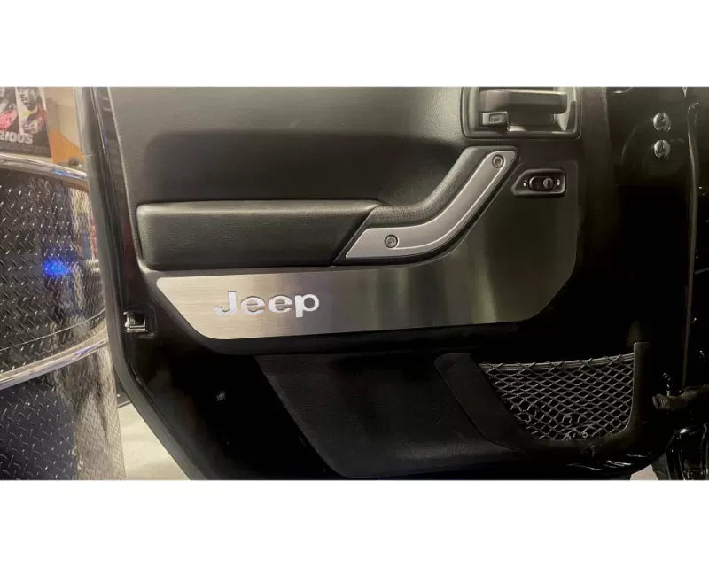 American Car Craft 2Pc White Carbon Fiber Front Door Guards Brushed Jeep Wrangler JK 2007-2018