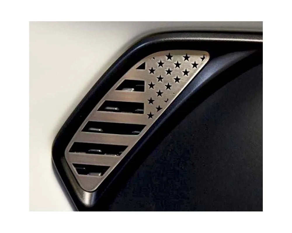 American Car Craft 2Pc Polished Thin Green Line Stainless Side Vent Accents Flag Jeep Wrangler JL | JLU 2018-2020