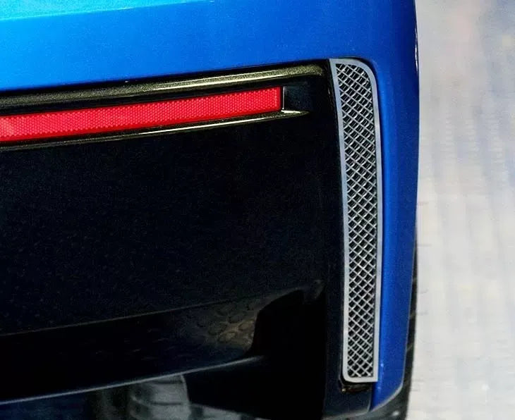 American Car Craft 2Pc Stainless Steel Brushed Rear Valance Laser Mesh Vent Grilles Chevrolet Corvette Stingray C7 2014-2019