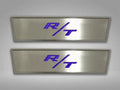 American Car Craft 2Pc Purple Carbon Fiber Stainless Steel Door Badge Plate w/R/T Inlay Dodge Challenger 2008-2014