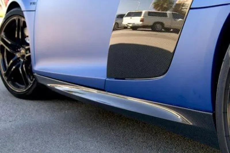 1016 Industries Side Skirts for Audi R8 2015-2021, Carbon Fiber, UV Clear Finish