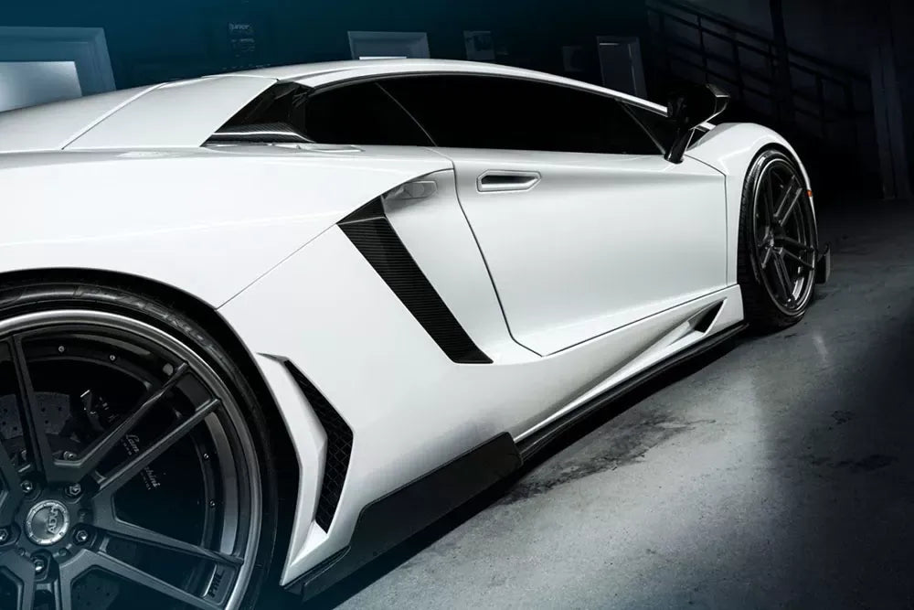 1016 Industries FRP Side Skirts for Lamborghini Aventador LP700 2013-2016, Carbon Fiber Finish