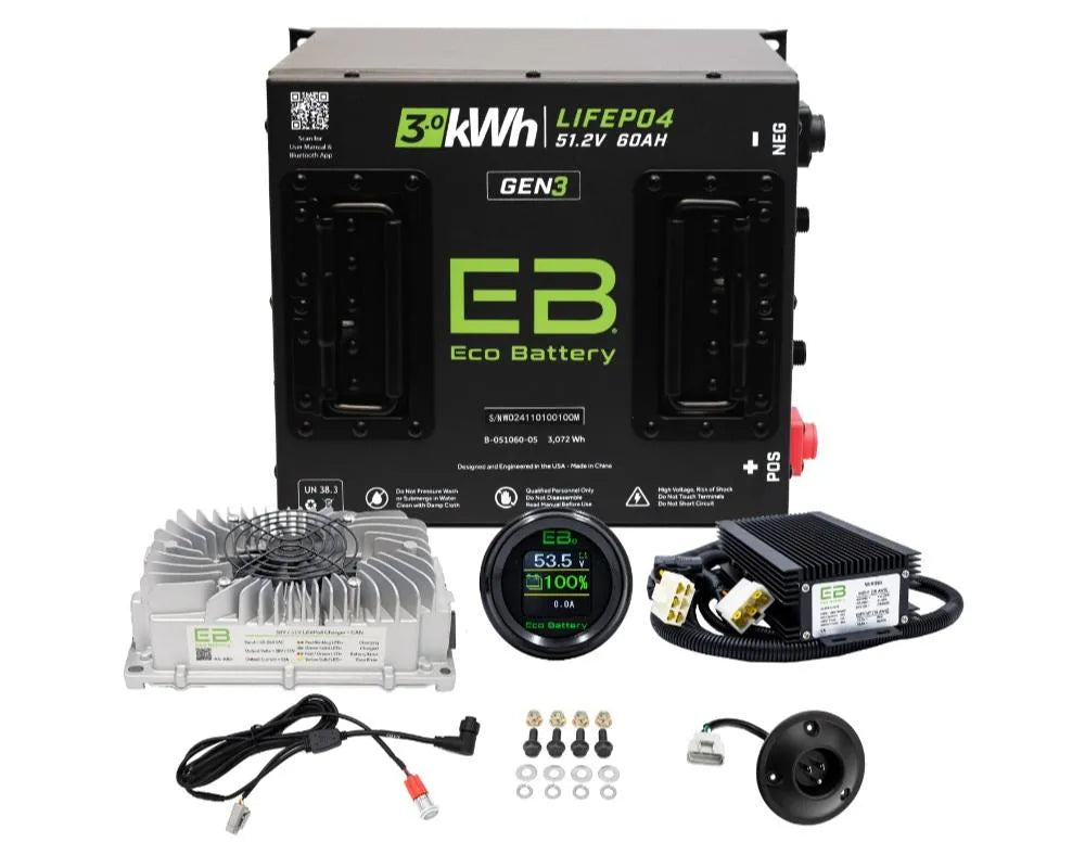 Nivel Eco Lithium 51V 60Ah GEN3 Battery Bundle for Yamaha G29/Drive 2007-2010