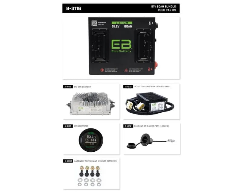 Nivel Eco Battery Bundle Club Car Ds51v 60ah