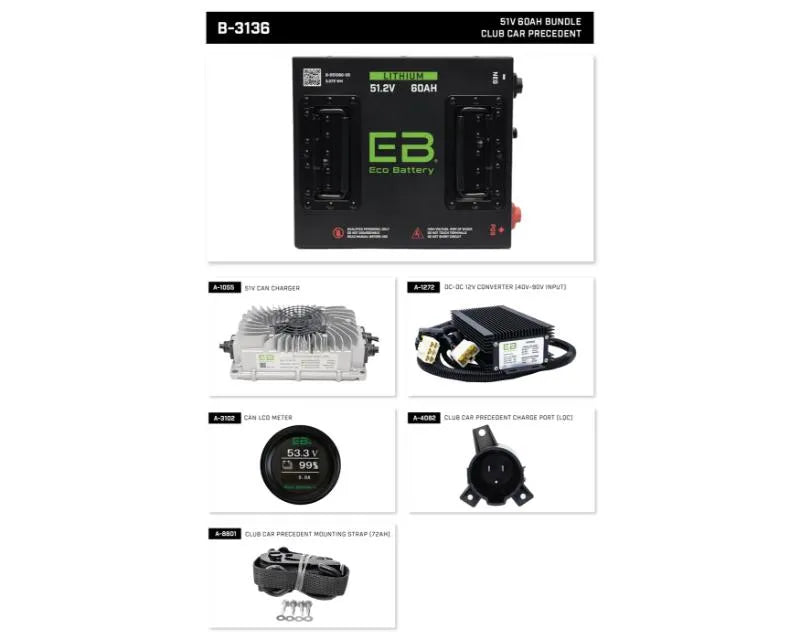 Nivel Eco Battery Bundle Club Car Precedent 51v 60ah