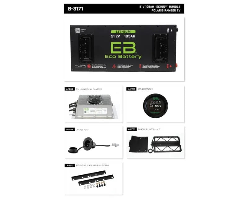 Nivel Eco Battery Bundle Skinny Polaris Ranger Ev Bundle