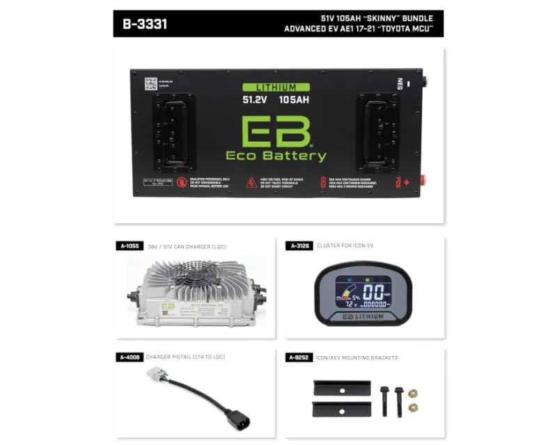 Nivel Eco Battery Skinny Bundle Advanced Ev Ae1 17-21 51v 105ah