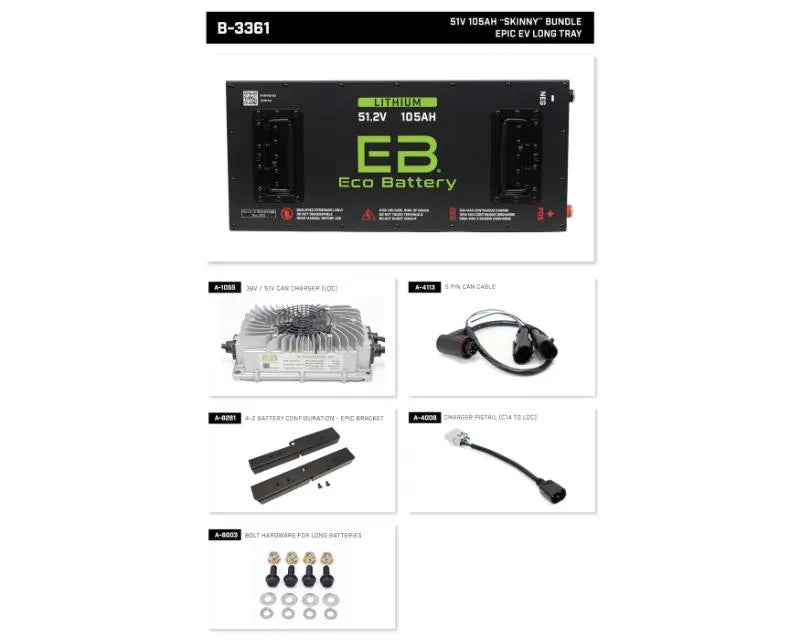 Nivel Eco Battery Epic Bundle 4-2 Configuration 51v 105ah Skinny