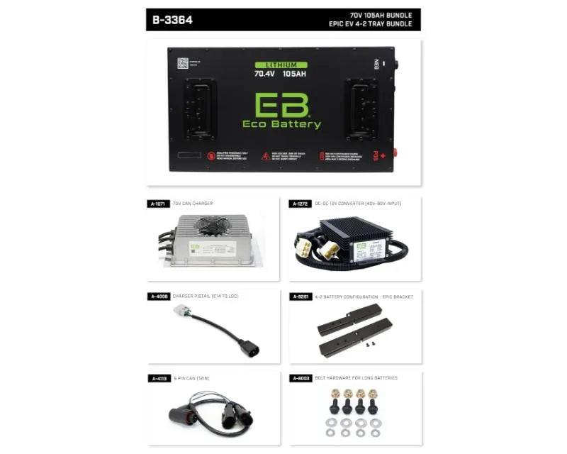 Nivel Eco Battery Bundle Epic Ev 4-2 Tray 70v 105ah