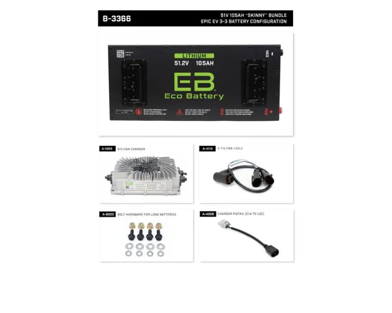 Nivel Eco Battery Epic Bundle 3-3 Configuration 51v 105ah Skinny