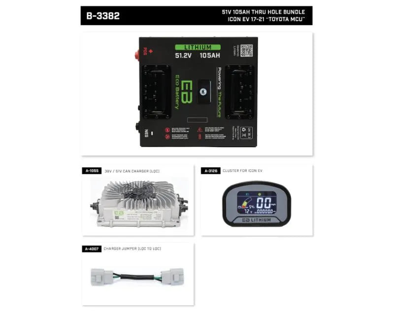 Nivel Eco Battery Thru Hole Bundle Icon Ev 17-21. 51v 105ah