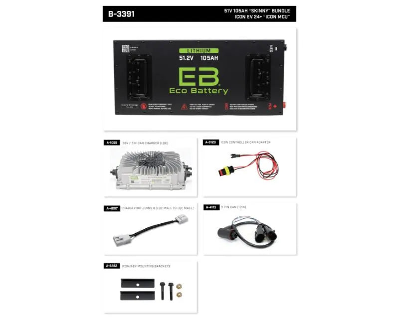 Nivel Eco Battery Skinny Bundle Icon Ev 24+ 51v 105ah