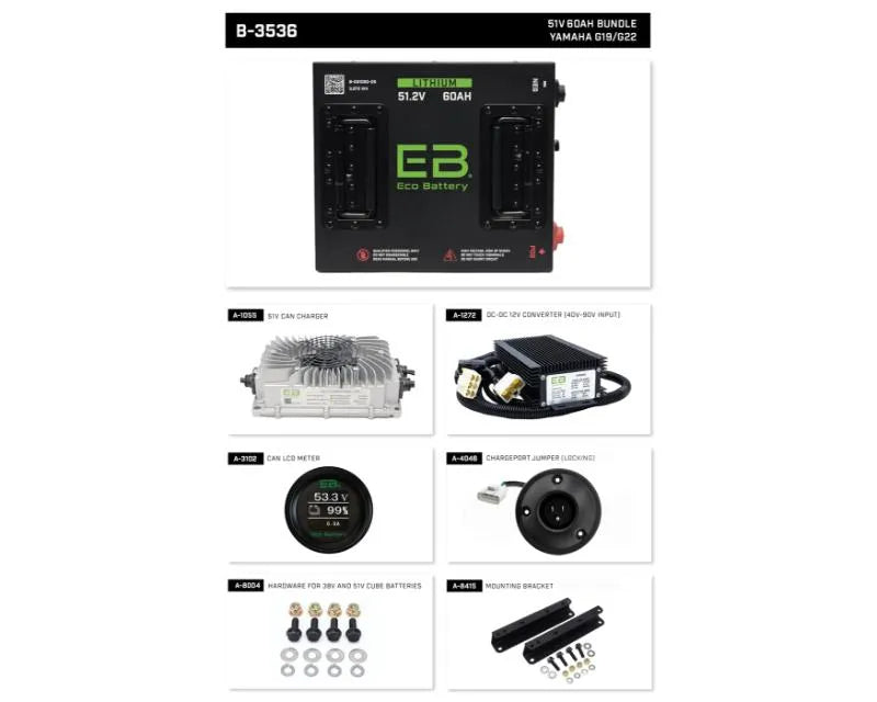 Nivel Eco Battery Bundle Yamaha G19/g22 51v 60ah
