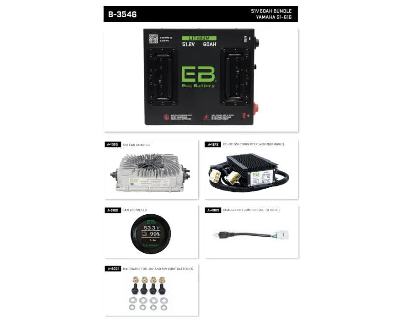 Nivel Eco Battery Cube Bundle Yamaha G1-g16 51v 60ah