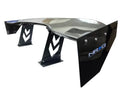 NRG Carbon Fiber Weave 59 Inch Universal Rear Spoiler Arrow Cut Out Stands and NRG logo End Plates