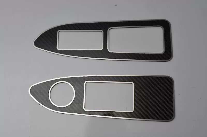 American Car Craft 2Pc Polished Stainless Trim Carbon Fiber Door Arm Control Trim Dodge Challenger 5.7L | SRT8 2008-2014