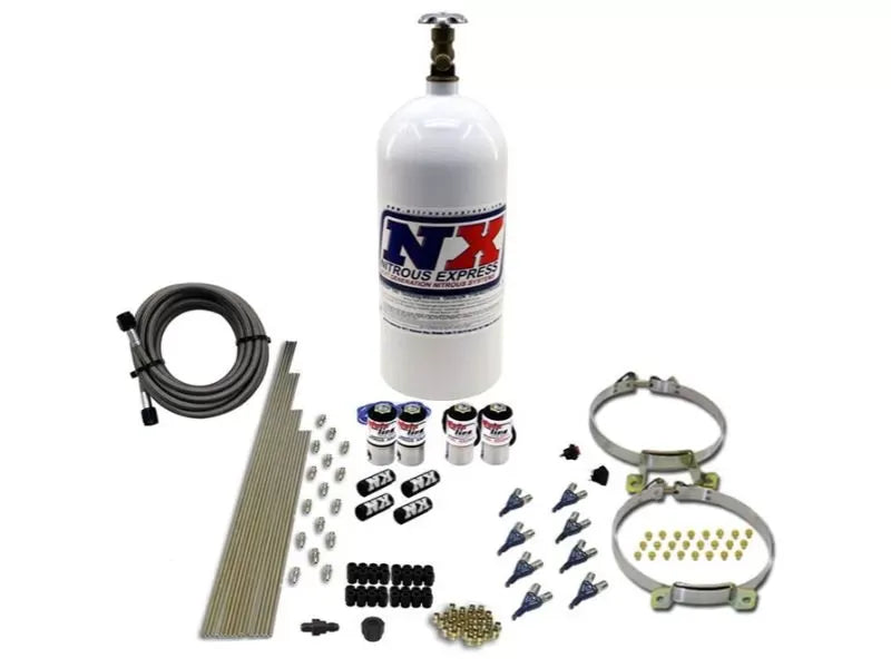 Nitrous Express Mainline Direct Port EFI Nitrous Kit with 10lb Bottle, 100-300HP, Stainless Steel
