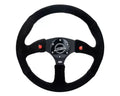 NRG Reinforced Steering Whl - 350MM Sport Suede Racing 2.5" Deep Comfort Grip