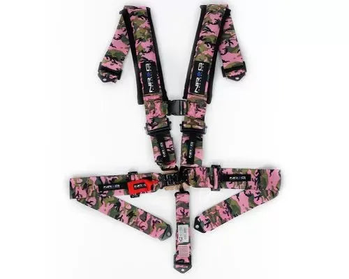 NRG Sfi 16.1 5Pt 3 Inch Seat Belt Harness / Latch Link - Pink Camo