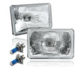 Octane Lighting 4X6 Halogen Semi Sealed Stock Glass H4 Headlight Headlamp Light Bulb 55/60W Pair