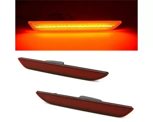 Octane Lighting Rear Quarter Panel Side LED Red Marker Light Lens Pair Ford Mustang 2015-2019