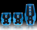 NRG Blue Manual Brushed Aluminum Sport Pedal with Black Rubber Inserts Universal